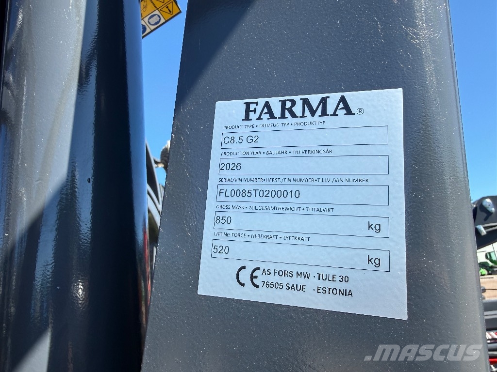 Farma T12 G2 8,5m kran, vinsch, drift, Parker P70 مقطورات تحريج