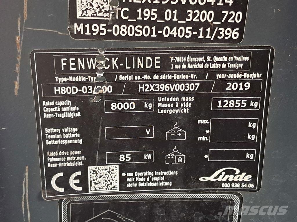 Linde H80D-03/900 Diesel heftrucks