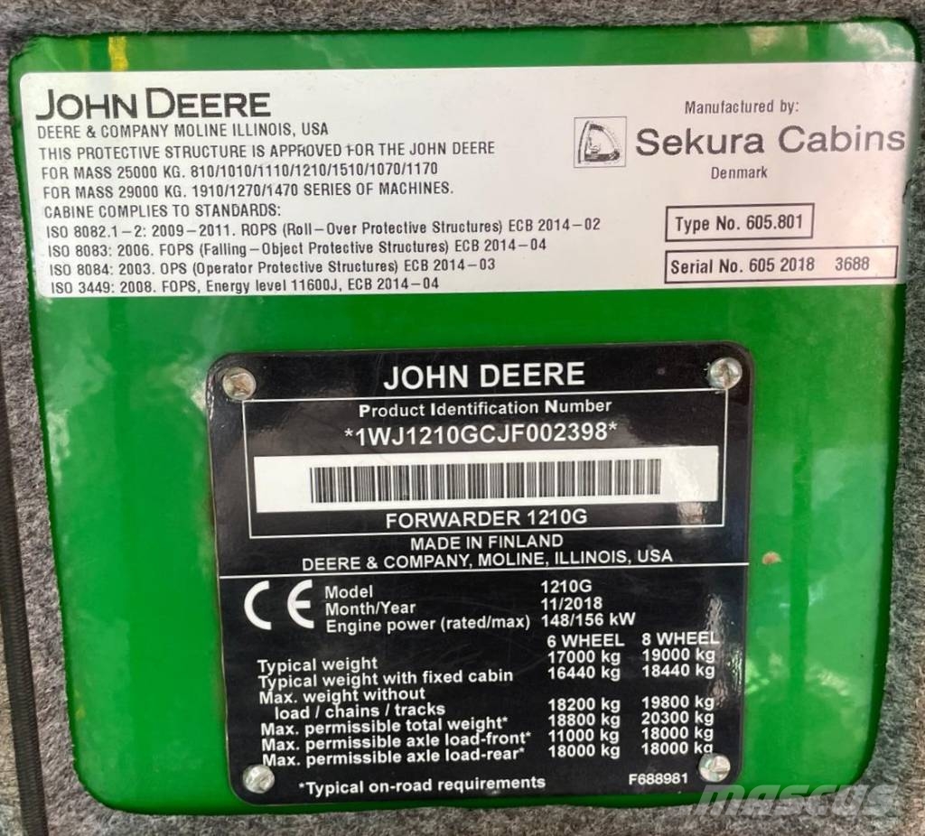 John Deere 1210G Timber Forwarder Forvarderi