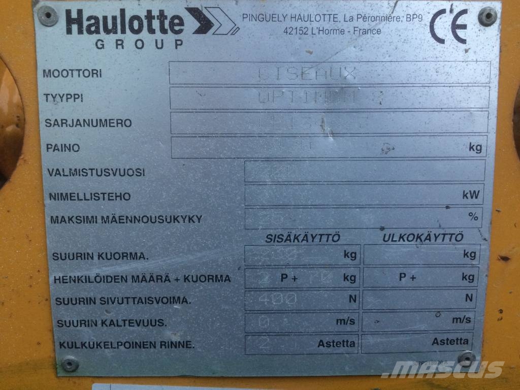 Haulotte OPTIMUM 8      V-2781 EO Вертикальні щоглові підйомники