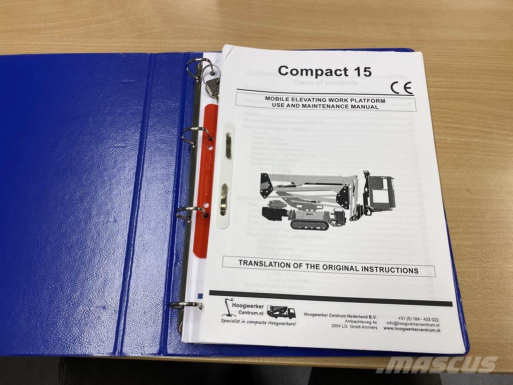 Compact 15 DA, Spin hoogwerker, 15 meter Bomlifte med knækarm
