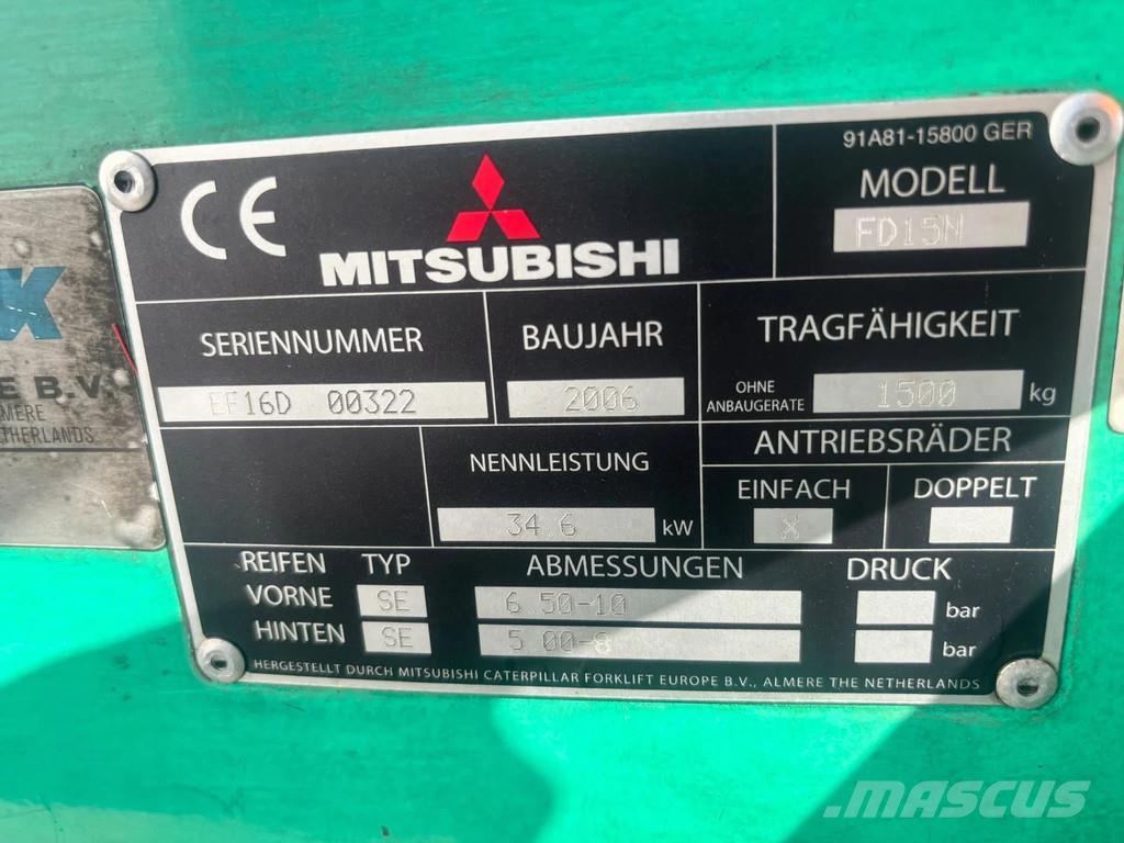 Mitsubishi FD15N Heftruck Diesel Diesel heftrucks