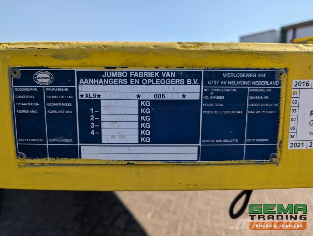 Jumbo T0120 DUE Semi Low Loader - 2-Axles BPW - Extendab Raskeveo poolhaagised