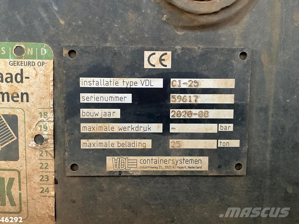 DAF FAS CF 450 Euro 6 VDL 25 Ton kabelsysteem Just 249 Camiones elevadores de gancho