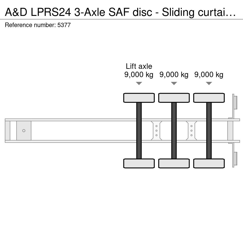 A&D LPRS24 3-Axle SAF disc - Sliding curtains/Lifting Тентовані напівпричепи