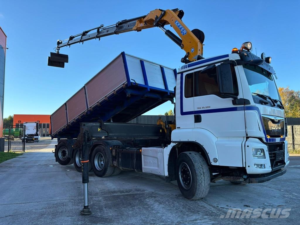 MAN TGS 35.500 8x4*4 EFFER 265/5S / BOX L=5730 mm Camion plateau ridelle avec grue