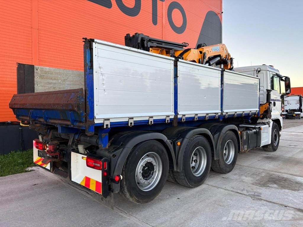 MAN TGS 35.500 8x4*4 EFFER 265/5S / BOX L=5730 mm Camion plateau ridelle avec grue