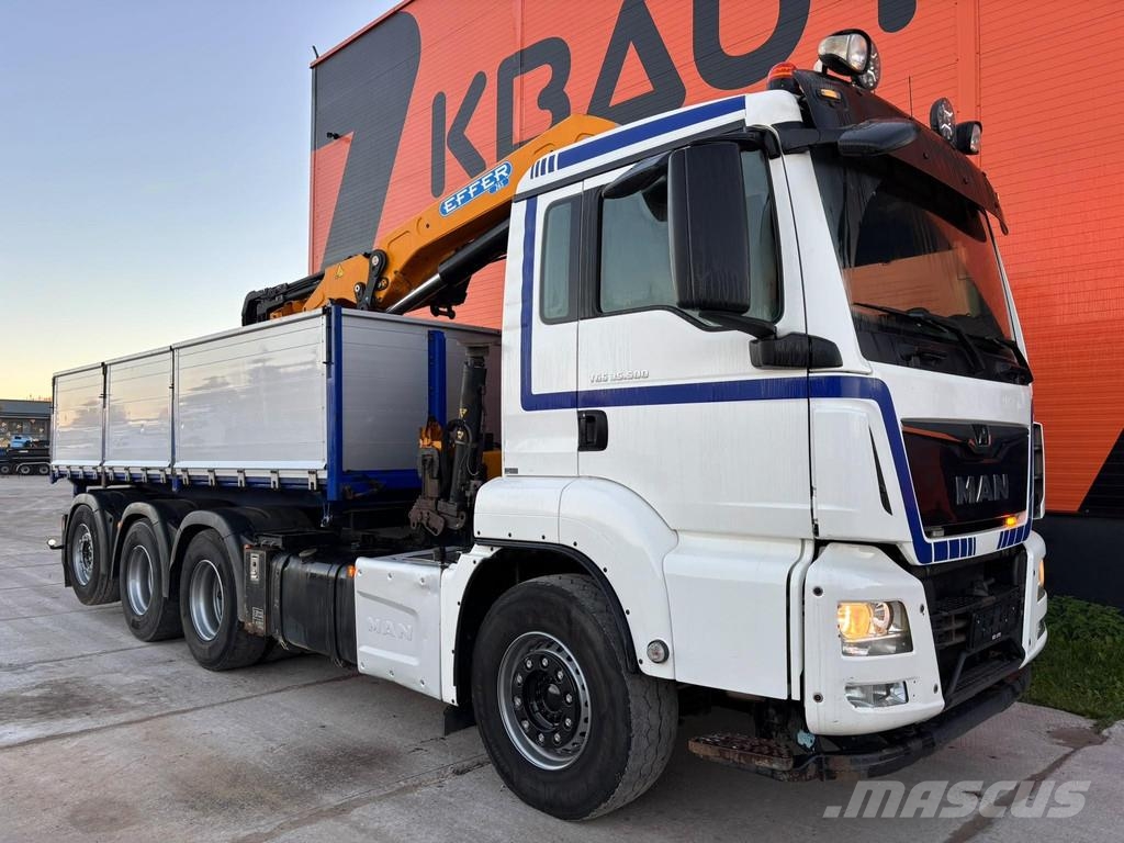 MAN TGS 35.500 8x4*4 EFFER 265/5S / BOX L=5730 mm Camion plateau ridelle avec grue