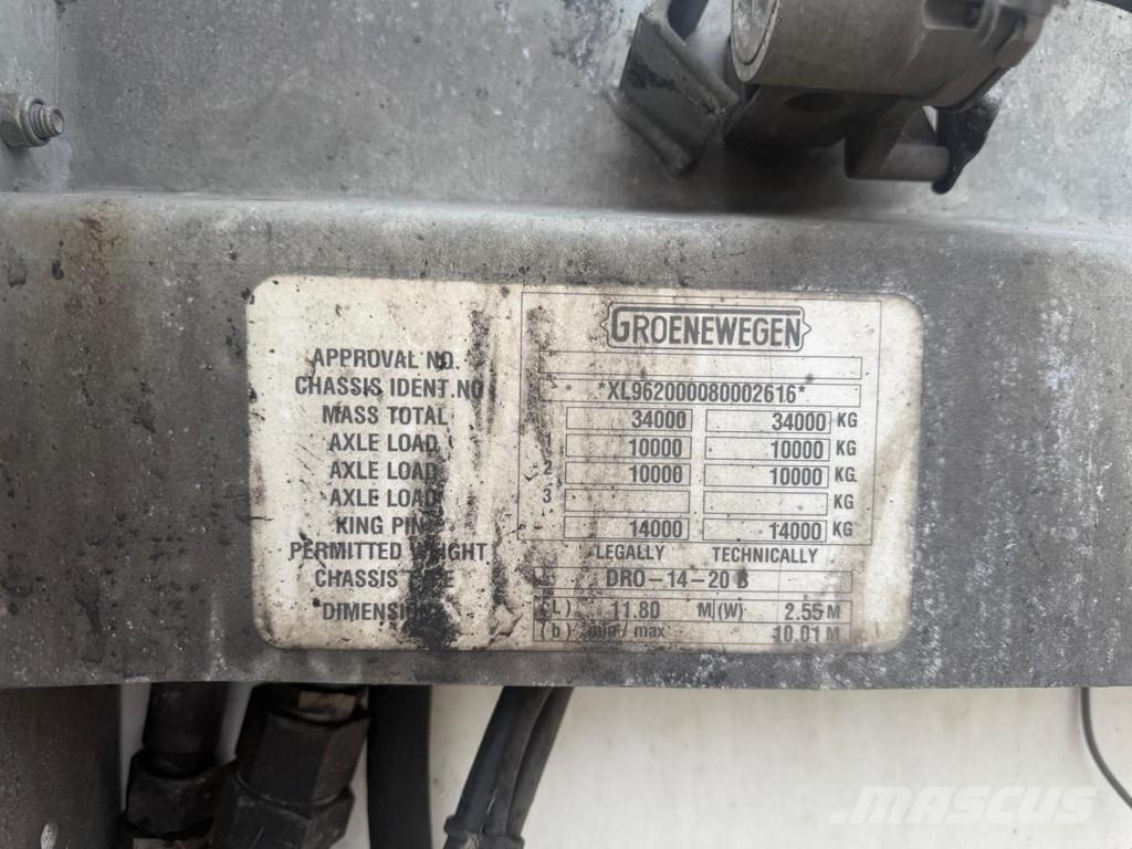 Groenewegen DRO-14-20 B 2 AXLE - BPW - TANK INSTALLATIE + 20 T Semirremolques con carrocería de caja