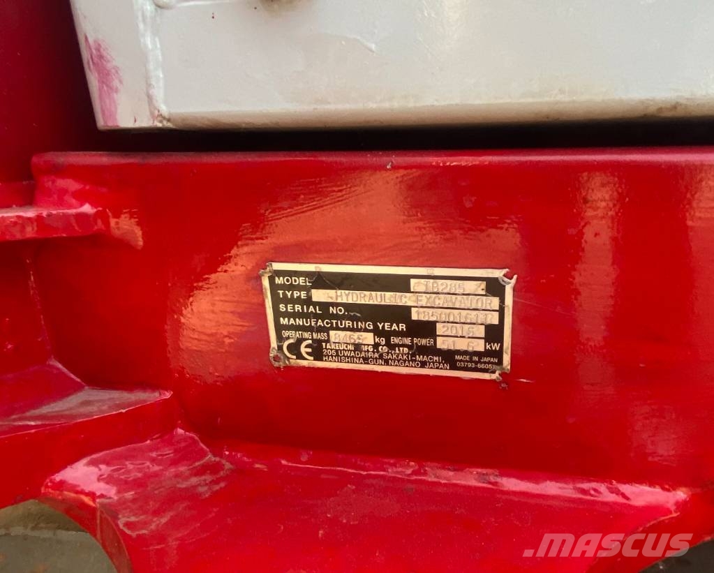 Takeuchi TB 285 Kāpurķēžu ekskavatori