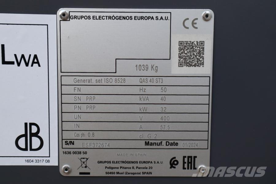 Atlas Copco QAS 40 ST3 Valid inspection, Diesel, 40 kVA مولدات ديزل