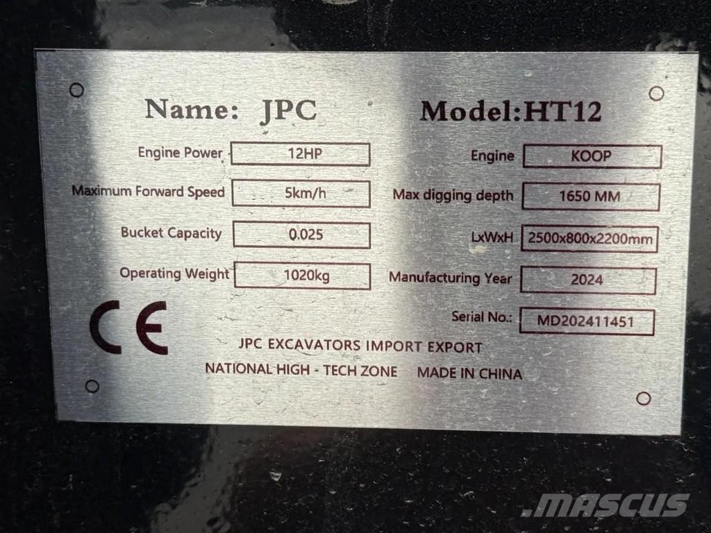 JPC HT12 NEW AND UNUSED! Εκσκαφάκι (διαβολάκι) < 7t