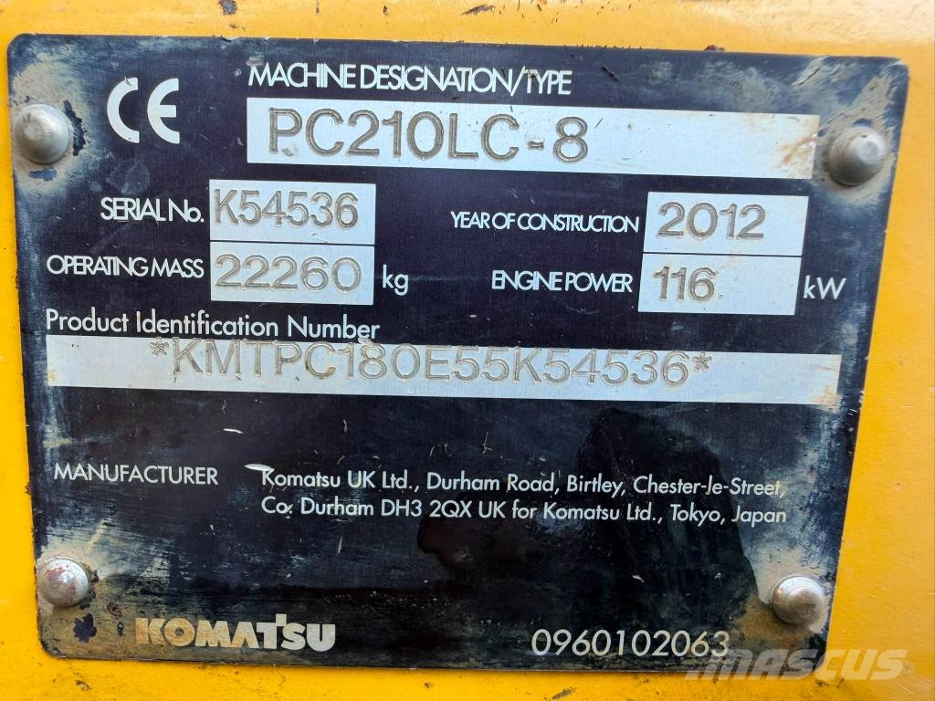 Komatsu PC 210 LC-8 //BJ. 2012/6324 H/Klima/Alle Leitungen Rupsgraafmachines
