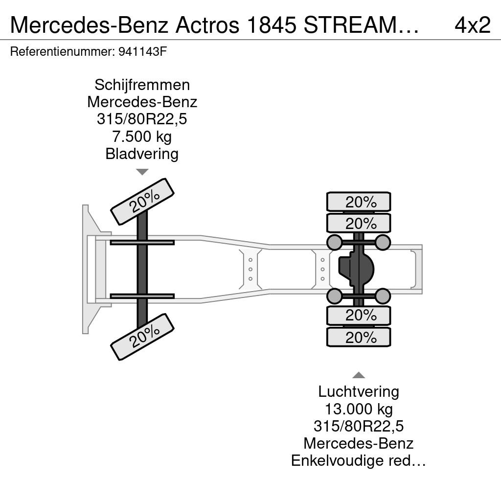 Mercedes-Benz Actros 1845 STREAMSPACE 230 | SPOILERS | EURO 6 | 中古トラクターヘッド | トレーラーヘッド
