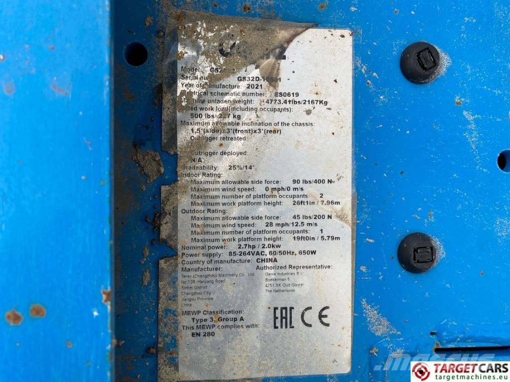 Genie GS-2632 E-Drive Electric Scissor Work Lift 992cm Saksilavat