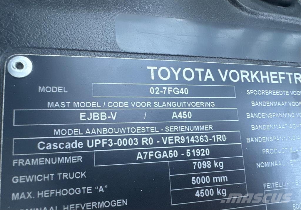 Toyota 7FG40 -Wide Positioner + sideshift/New price LPG forklifts