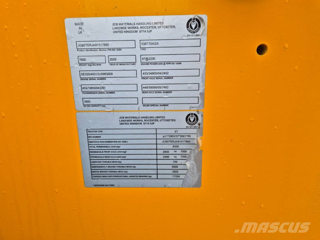 JCB 536-70 Agri Xtra Teleskopiniai krautuvai žemės ūkiui