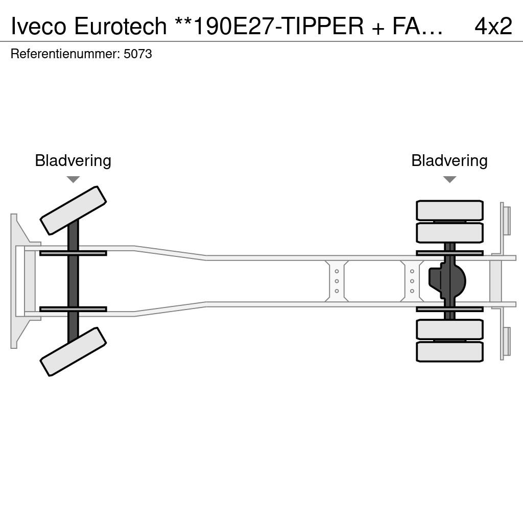 Iveco Eurotech **190E27-TIPPER + FASSI F110A.21** Savivarčių priekabų vilkikai