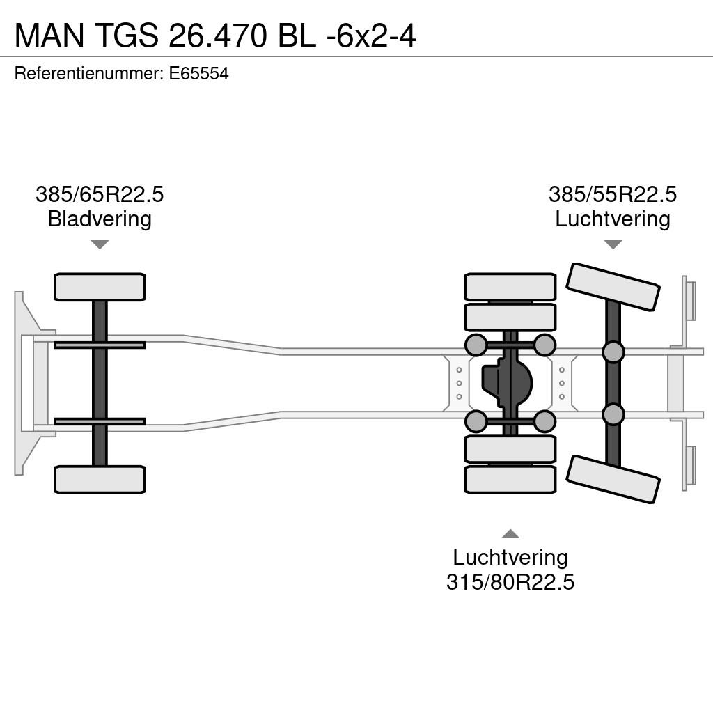 MAN TGS 26.470 BL -6x2-4 gancho Caminhões Roll-on Roll-off