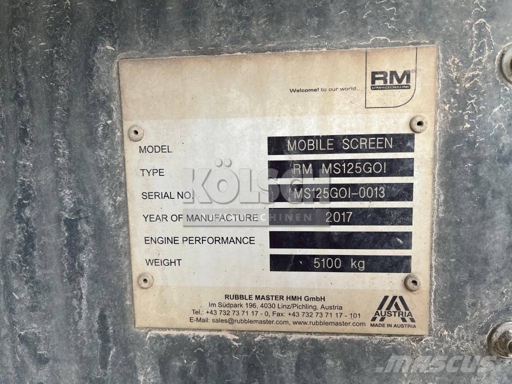 Rubble Master RM120GO + MS125GO + WS Μηχανές κοσκινίσματος