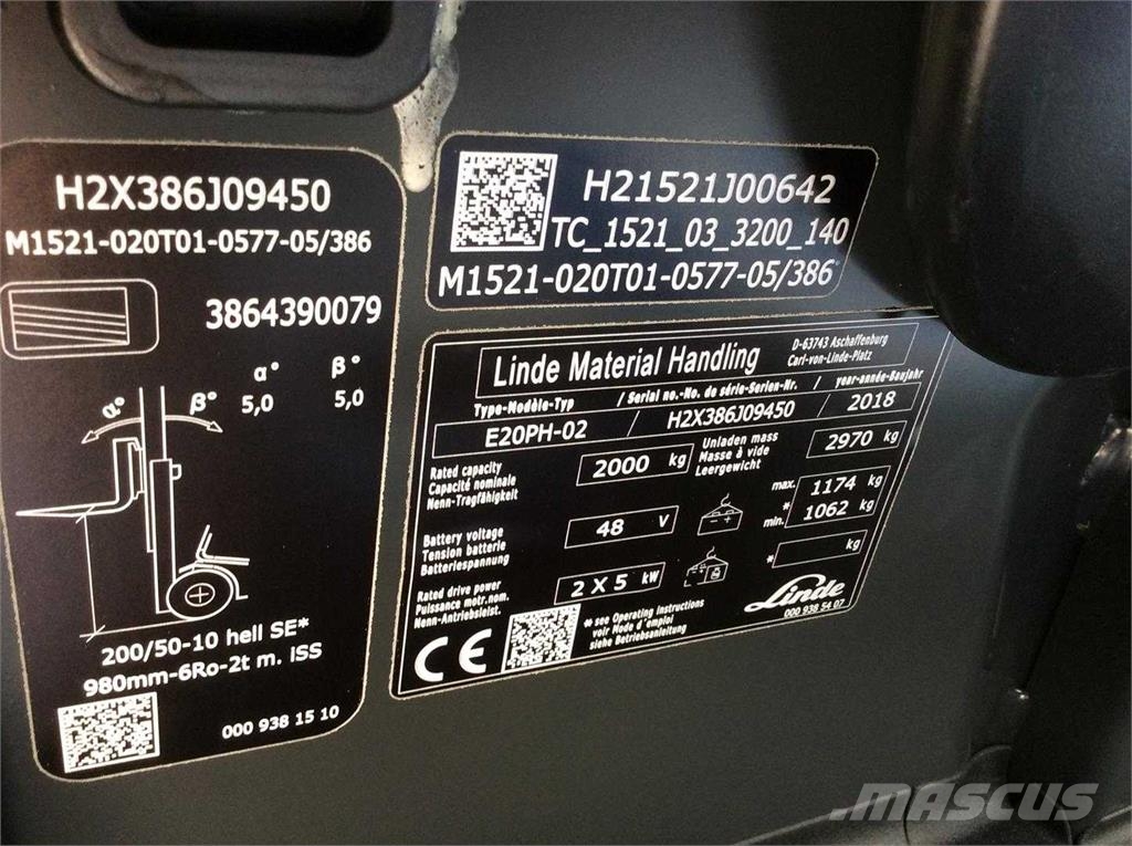 Linde E20PH 电动叉车