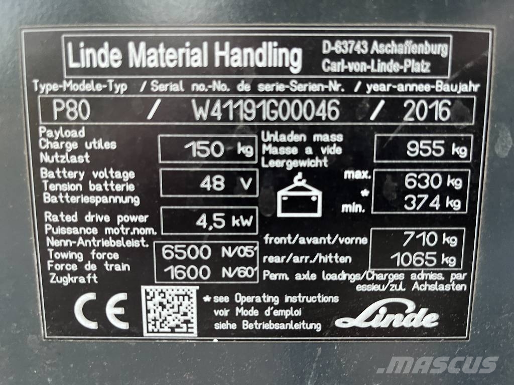 Linde P80     V-4202 OB Towing truck