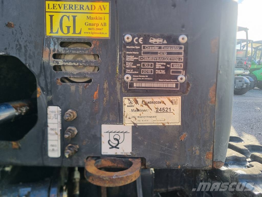 Doosan DX 19 Minigraafmachines < 7t