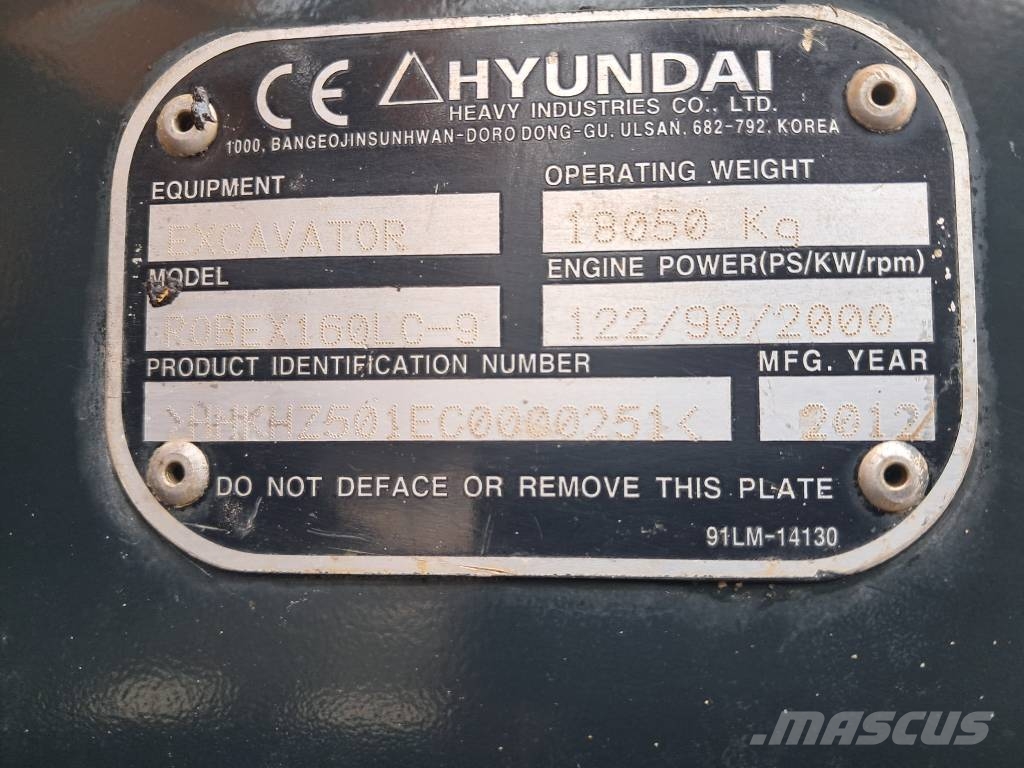 Hyundai Robex 160 LC-9 履带挖掘机