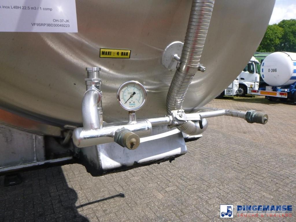 Magyar Chemical tank inox L4BH 22.5 m3 / 1 comp Semi remorque citerne