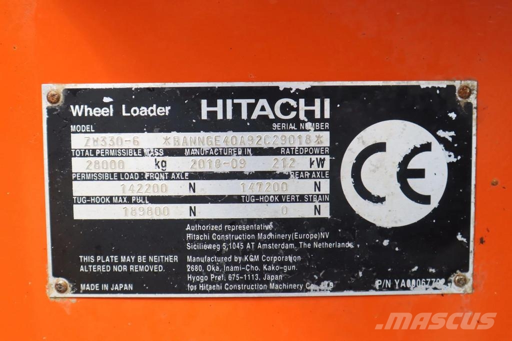 Hitachi ZW330-6 | ZW 330 -6 | BUCKET | JOYSTICK STEER | GO Iekrāvēji uz riteņiem