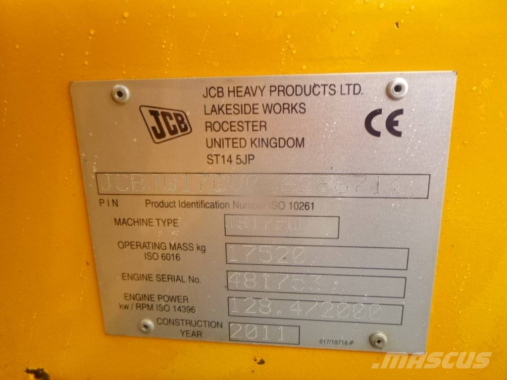 JCB JS 175 W Pyöräkaivukoneet