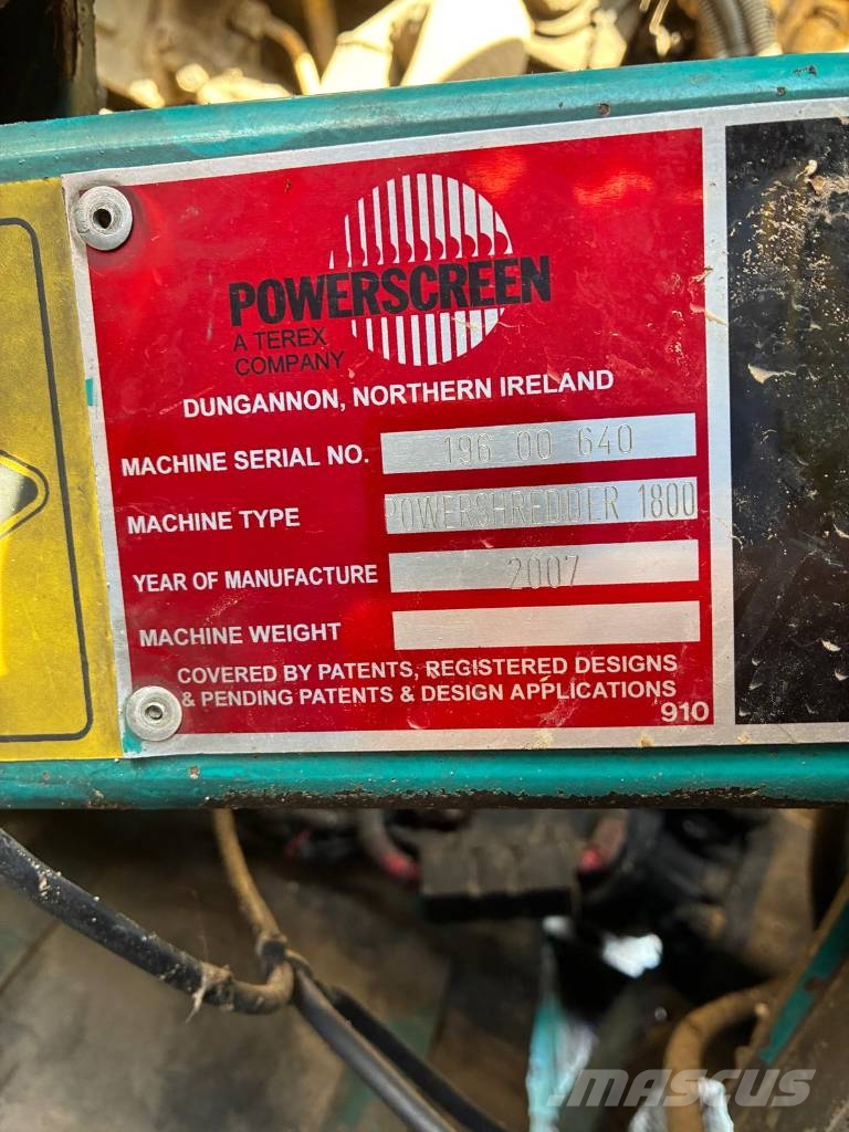 PowerScreen Powershredder 1800 Irat megsemmisítők