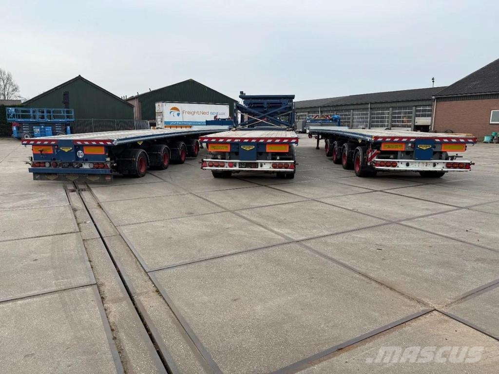 Broshuis 3 X 4AOU-58 3-15, 2014, 2016 AND 2021 4 AXLE FORCE نصف مقطورة مسطحة منخفضة