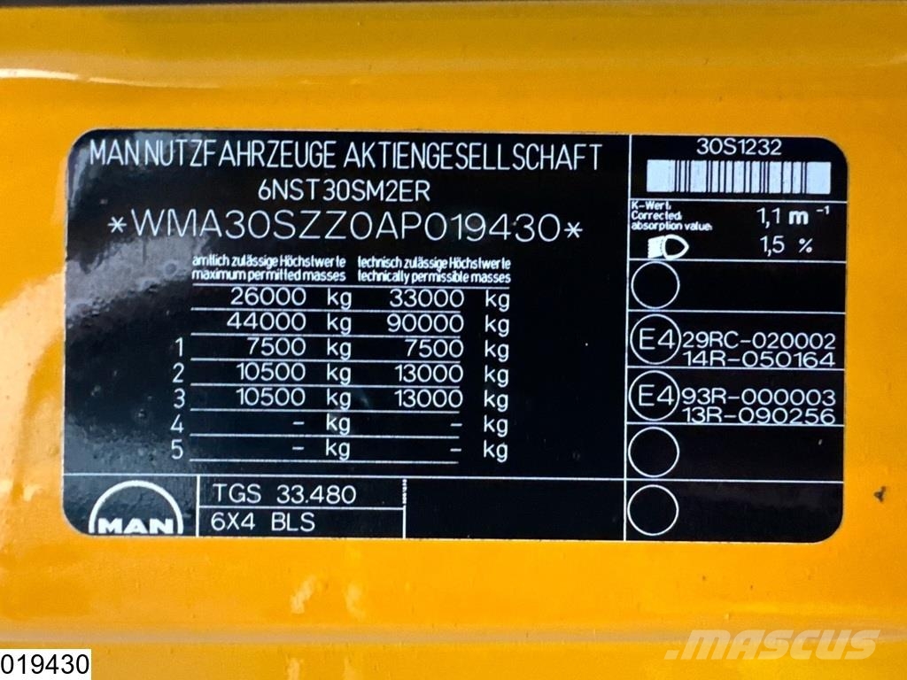 MAN TGS 33 480 6x4, EURO 4, Retarder Tractor Units