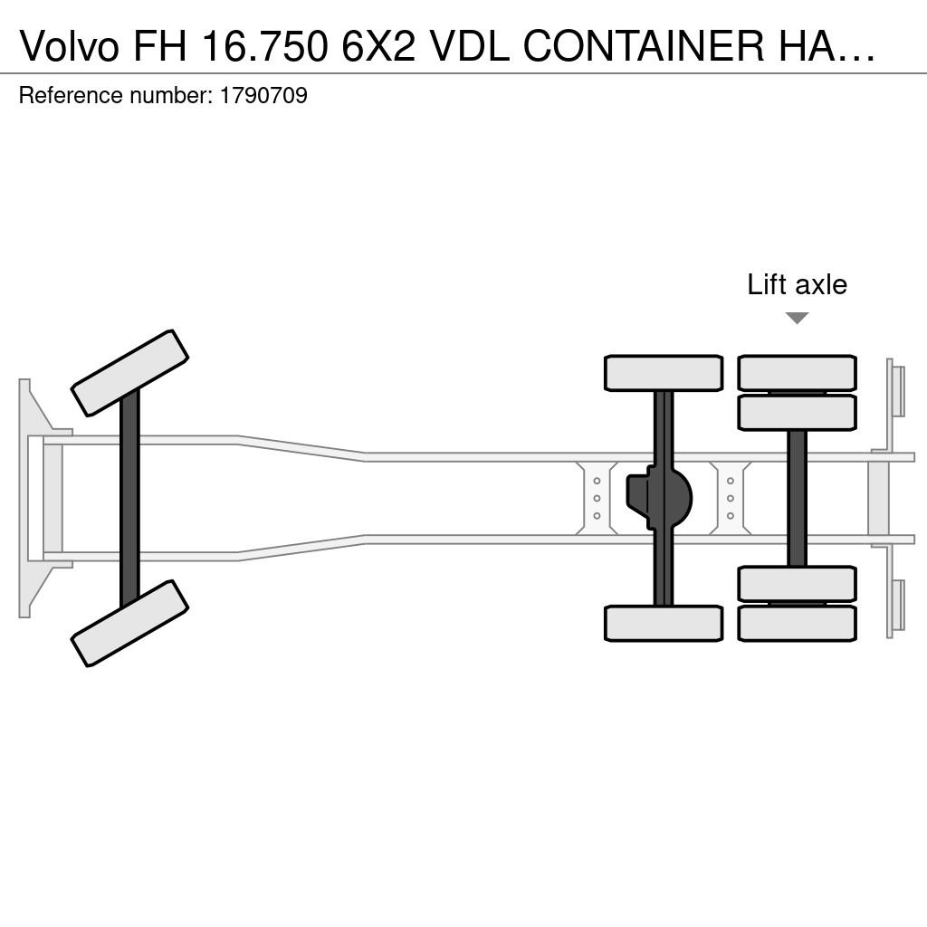 Volvo FH 16.750 6X2 VDL CONTAINER HAAKARMSYTEEM / ABROLL Camiones elevadores de gancho