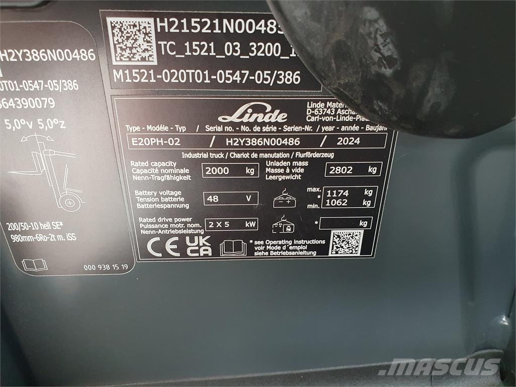 Linde E20PH Електронавантажувачі