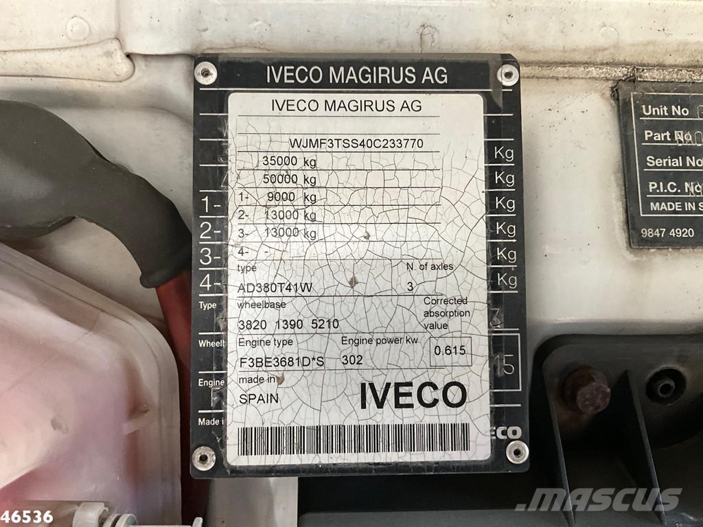 Iveco Trakker AD380T41W 6x6 Palfinger 15 Tonmeter Z-kraa Bañeras basculantes usadas
