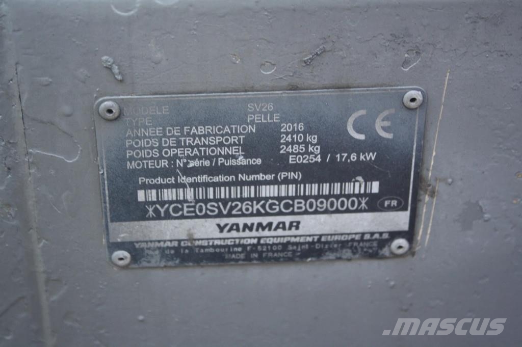 Yanmar SV26 SV26 حفارات صغيرة أقل من 7 طن (حفارات صغيرة)