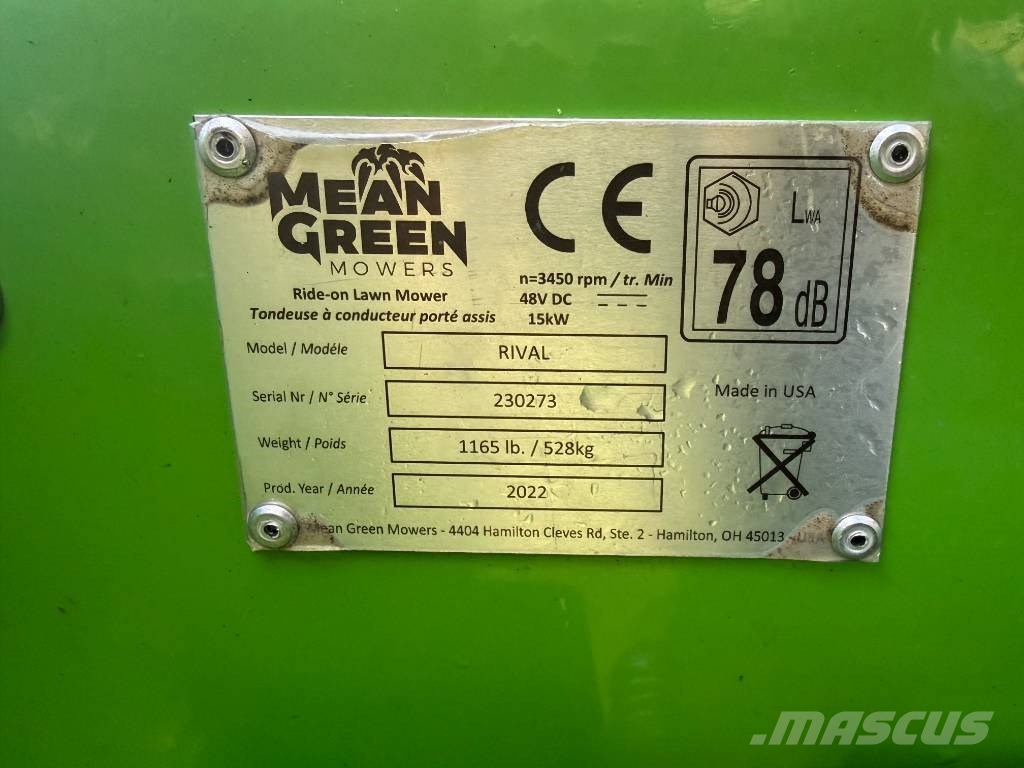 Mean Green RIVAL 133 "Batteridriven Lithium" ركوب الحشائش