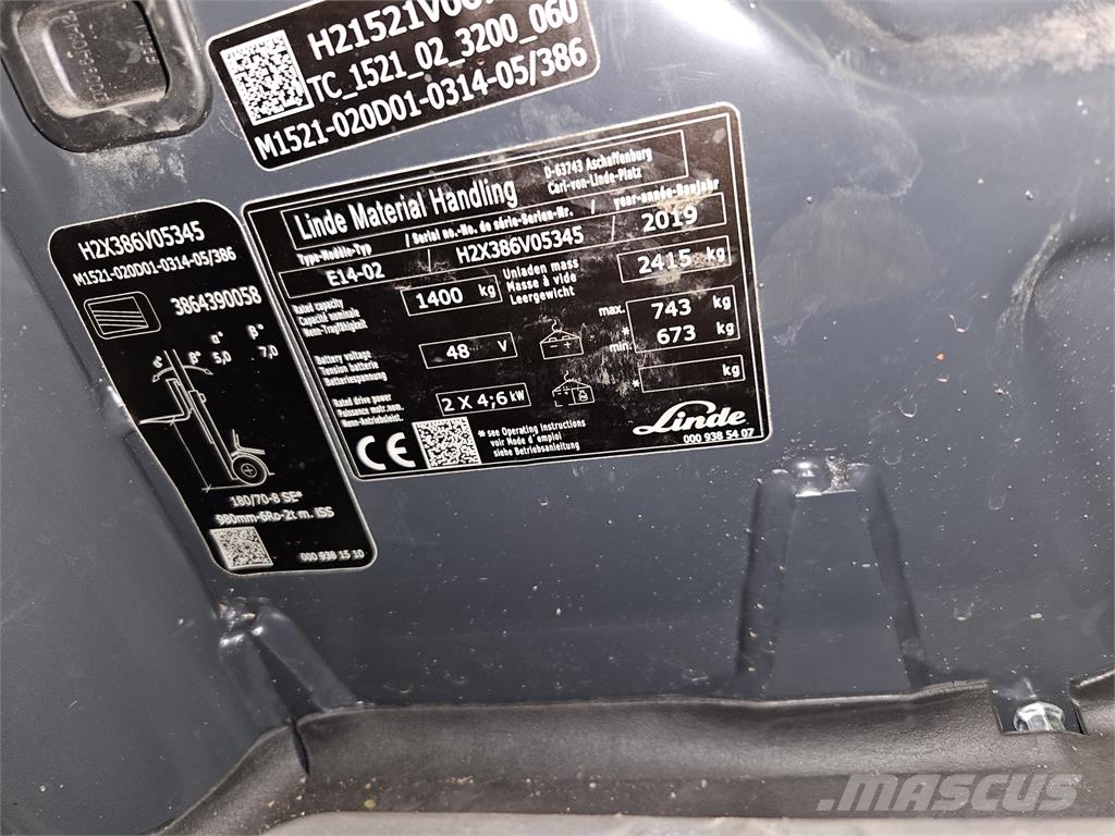 Linde E14 Elektrische heftrucks