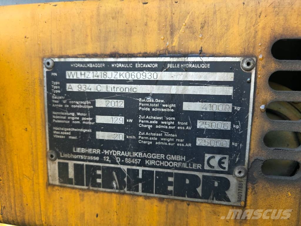 Liebherr 934 C Bagri za prekladanje primarnih/sekundarnih surovin