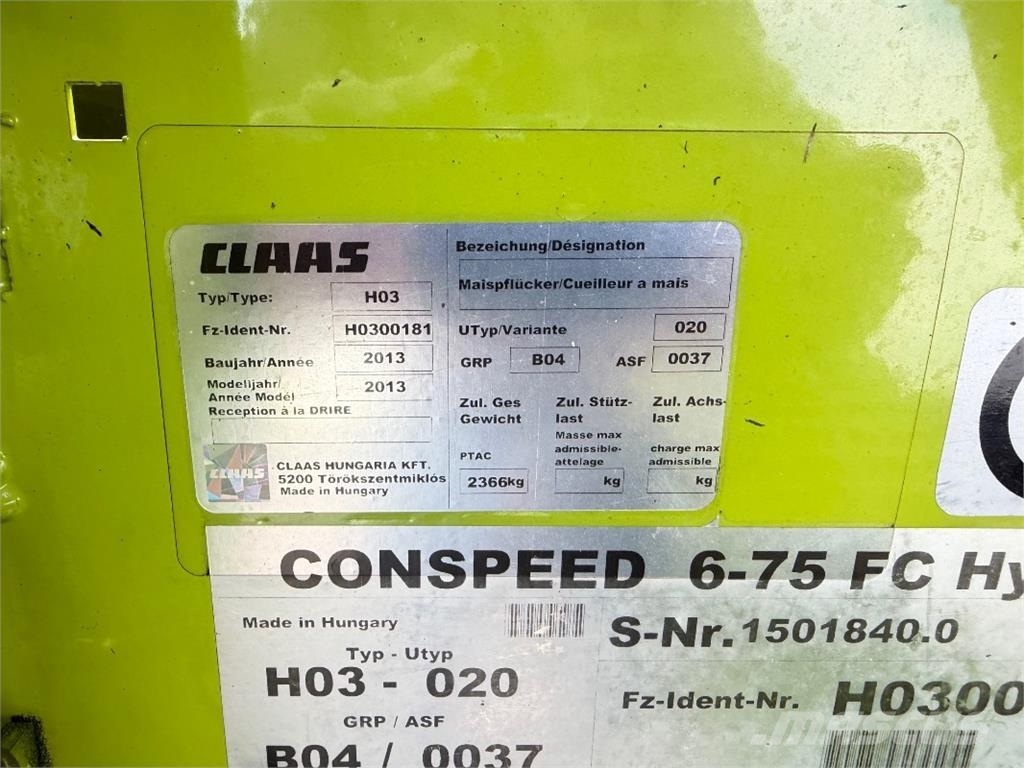CLAAS Conspeed 6-75 FC Sonstige Landmaschinen