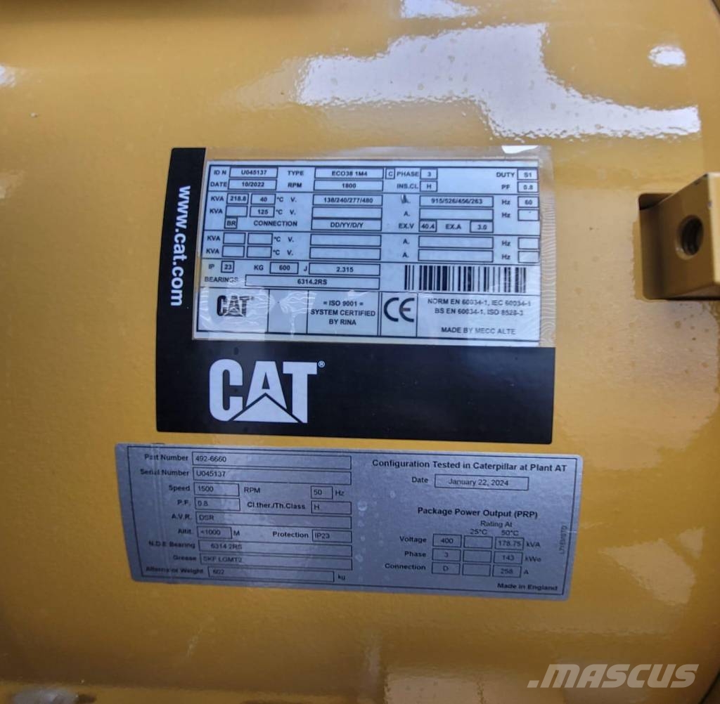 CAT C7.1 Emergency Marine Generator 165Kw x2 디젤 발전기
