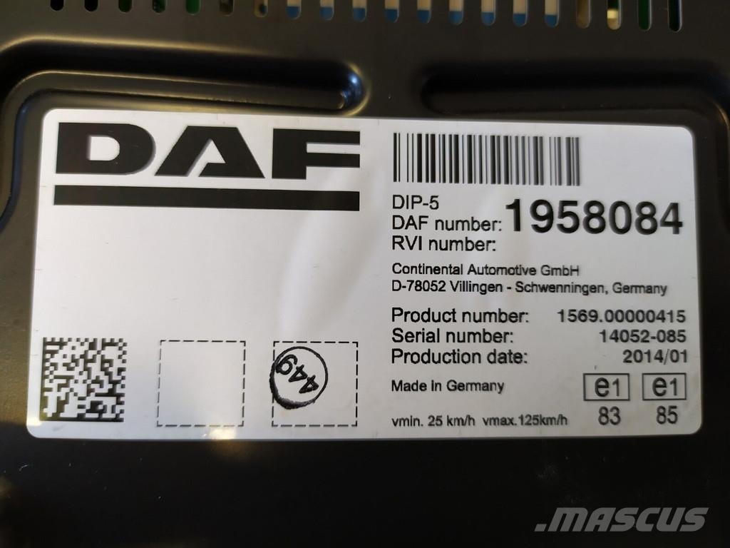 DAF CLUSTER - DISPLAY Doprava – ostatní