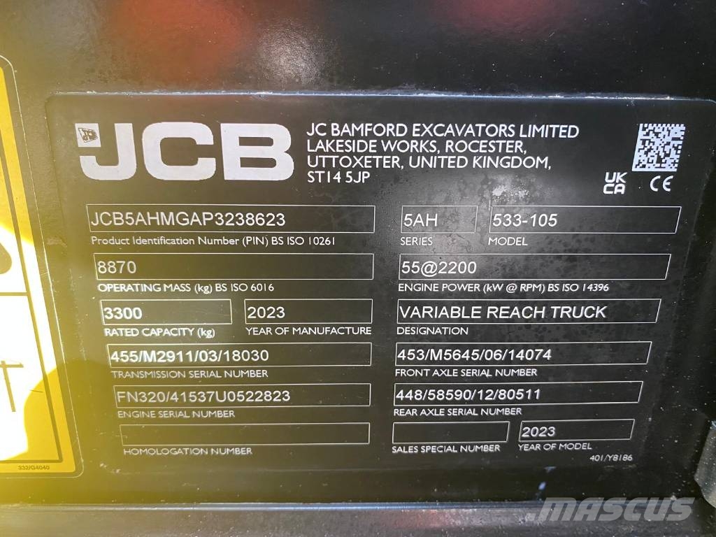 JCB 533-105 Teleskopiskie manipulatori