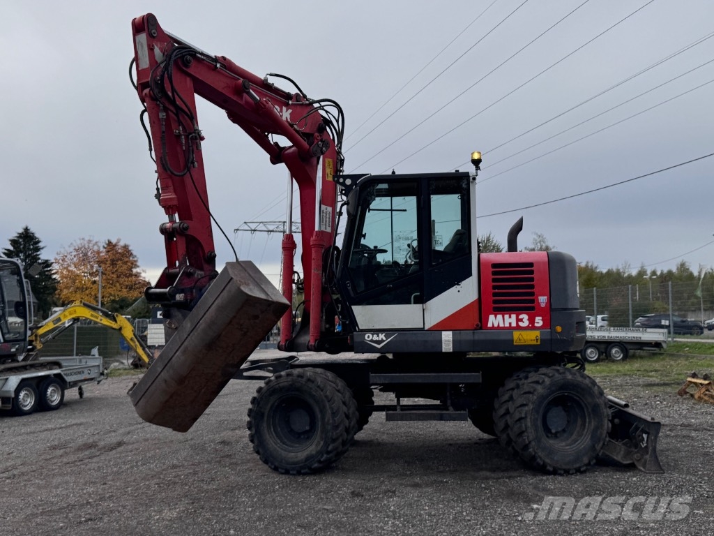 O&K MH 3.5 Mobilbagger Verstellausleger 3 Löffel MS08 Pelle sur pneus