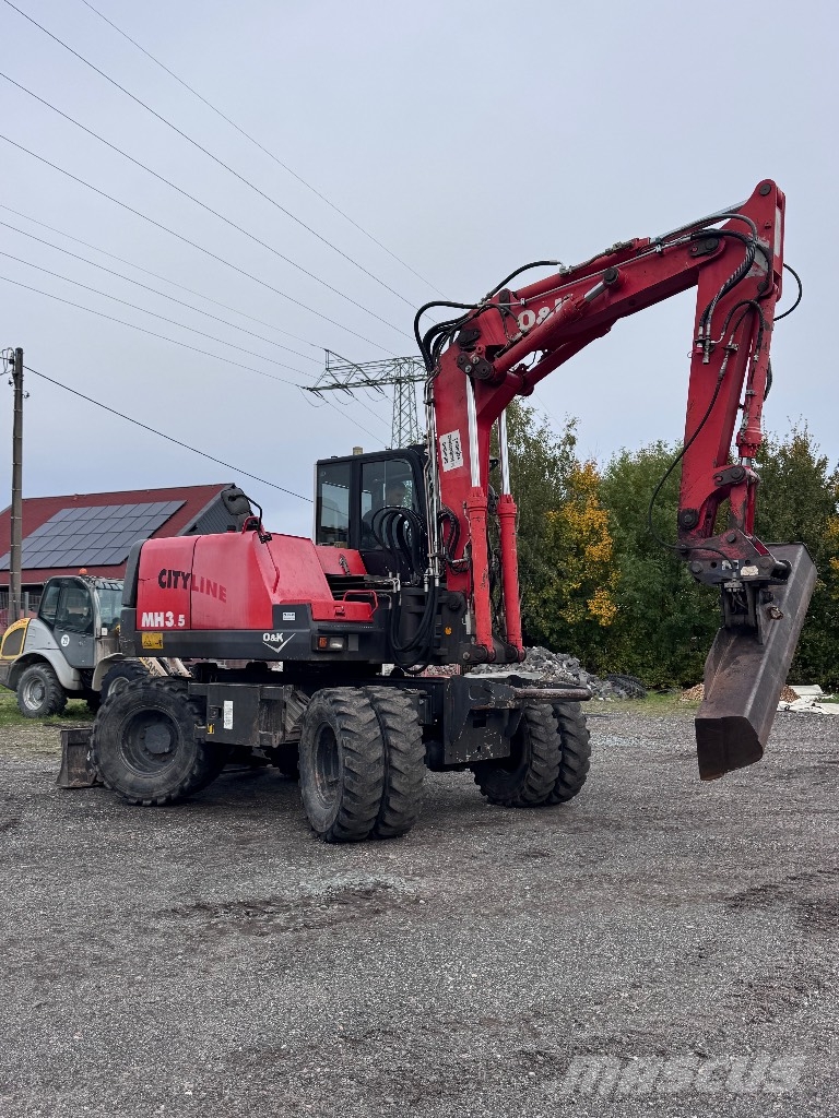 O&K MH 3.5 Mobilbagger Verstellausleger 3 Löffel MS08 Pelle sur pneus