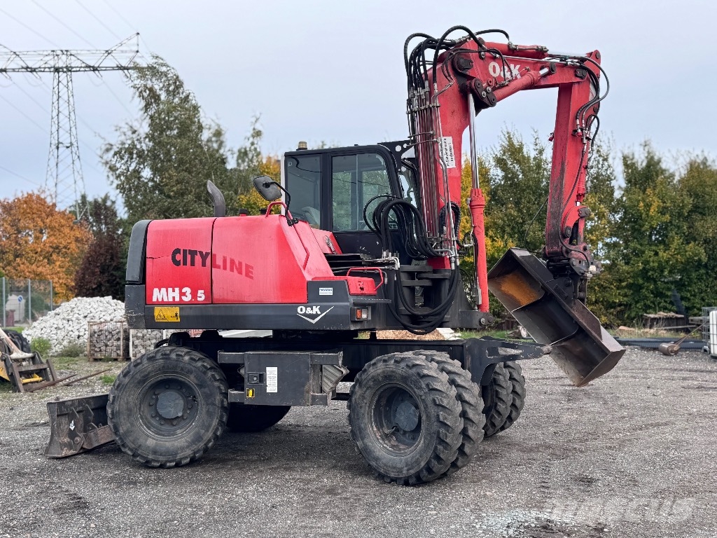 O&K MH 3.5 Mobilbagger Verstellausleger 3 Löffel MS08 Pelle sur pneus