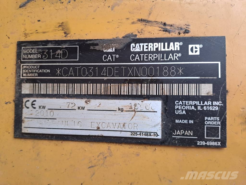 CAT 314DLCR Rupsgraafmachines