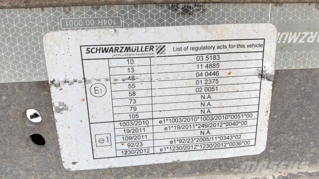Schwarzmüller SK FULL ALU - 4300kg - 2X LIFT + TARPAULIN Semirimorchi tautliner